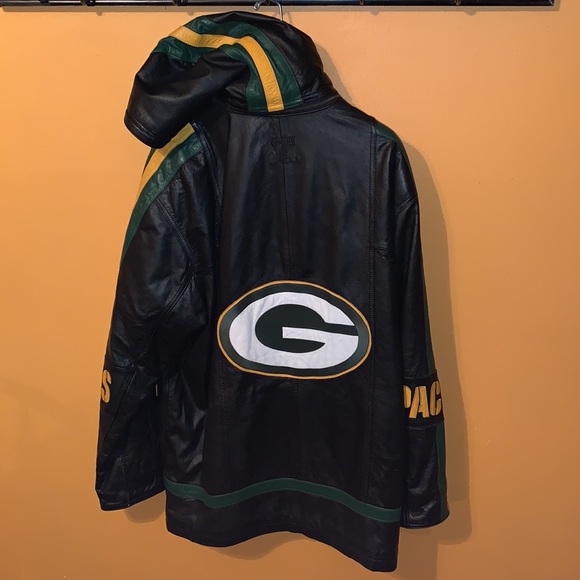 Carl Banks vintage leather Green Bay Packer coat - Picture 5 of 9